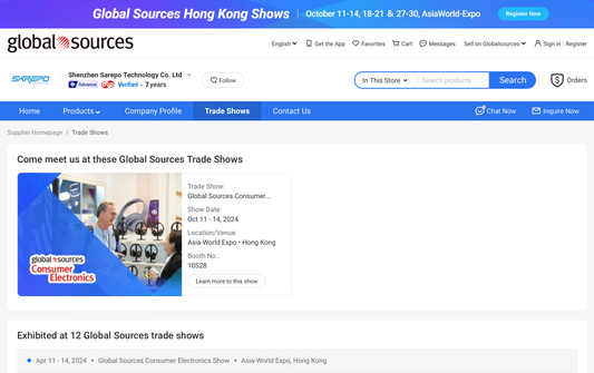 Experience Sarepo Products in Hong Kong at the Globalsources Show